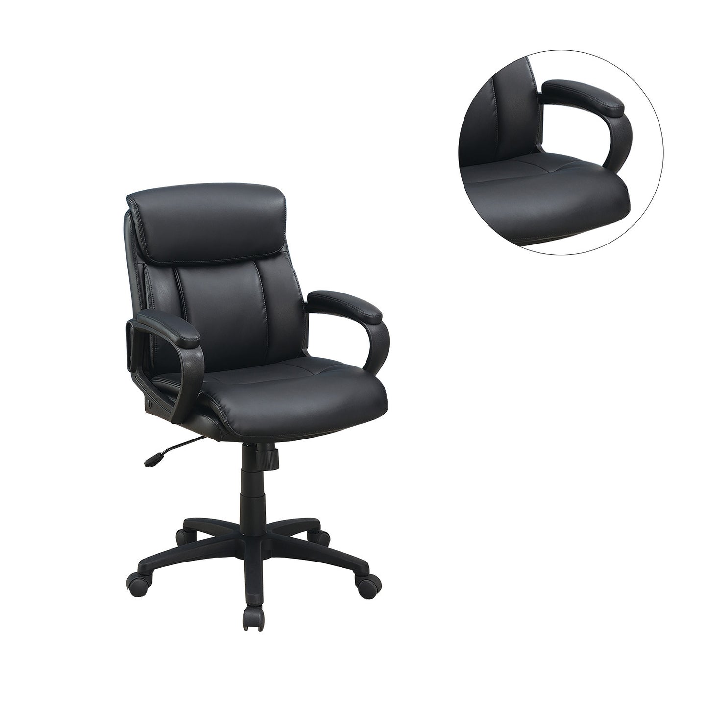 Zyren Upholstered Office Chair, Black