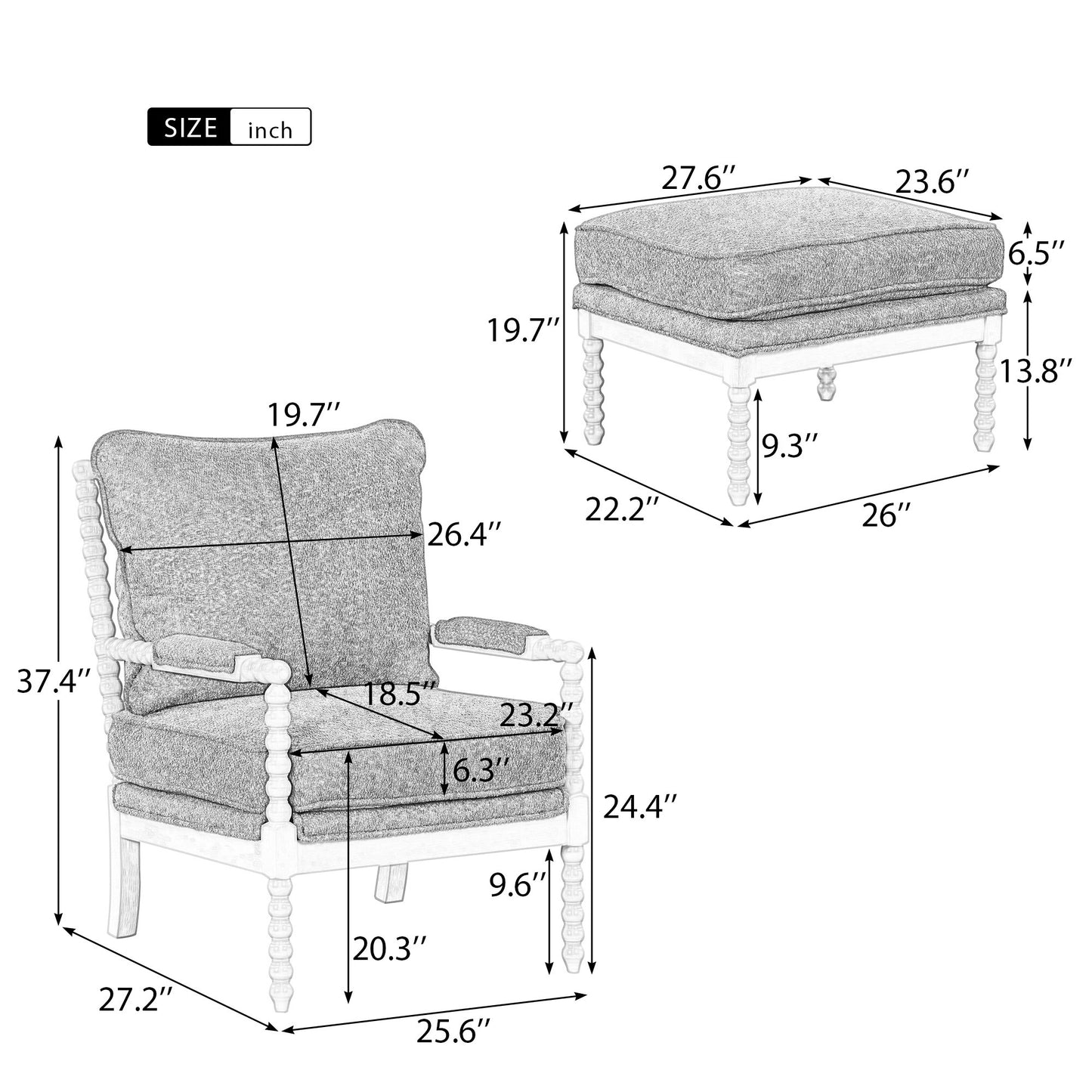 The Spindle Chair Black & Grey