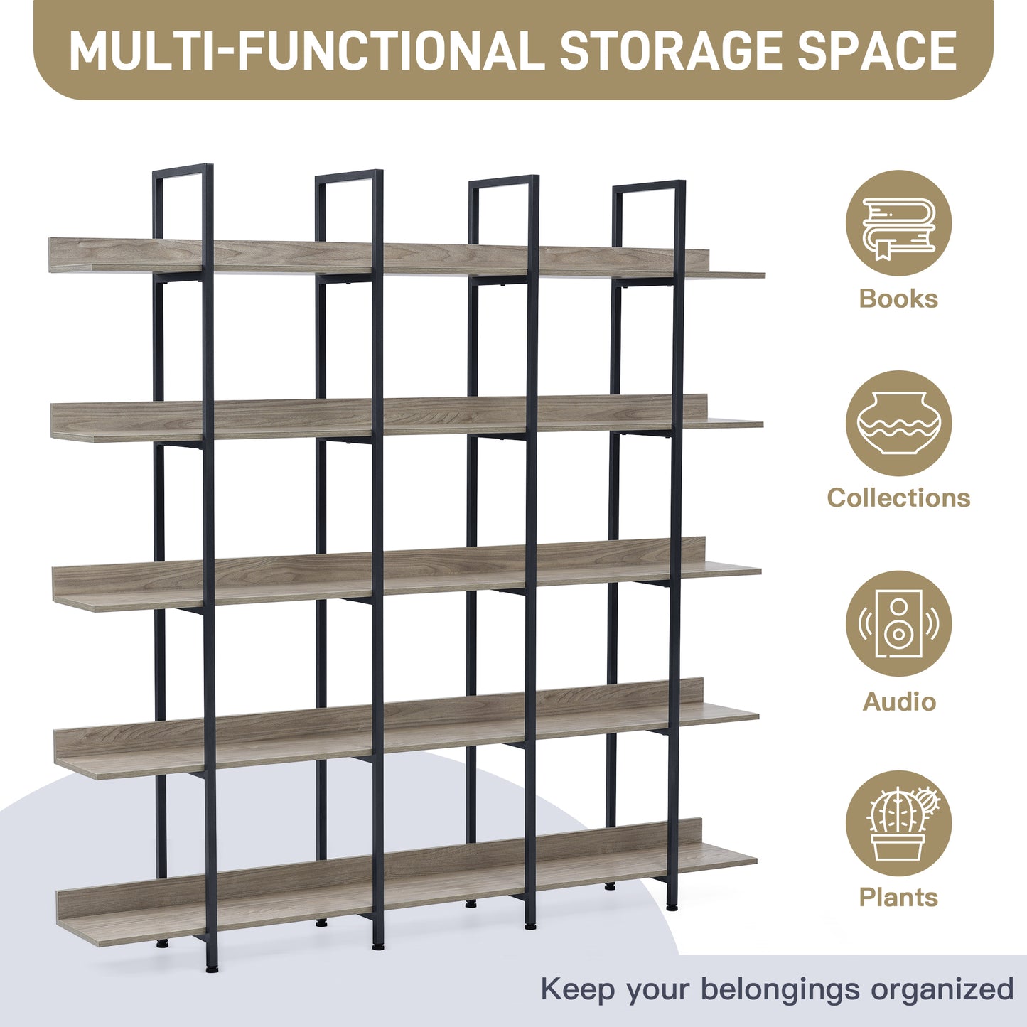 Clifton 5 Tier Bookcase