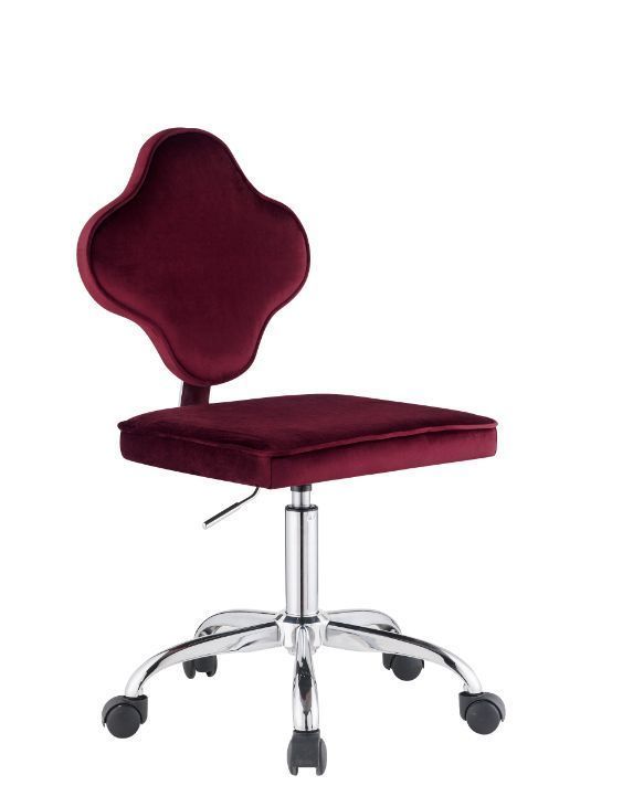 Clover Office Chair Red Velvet