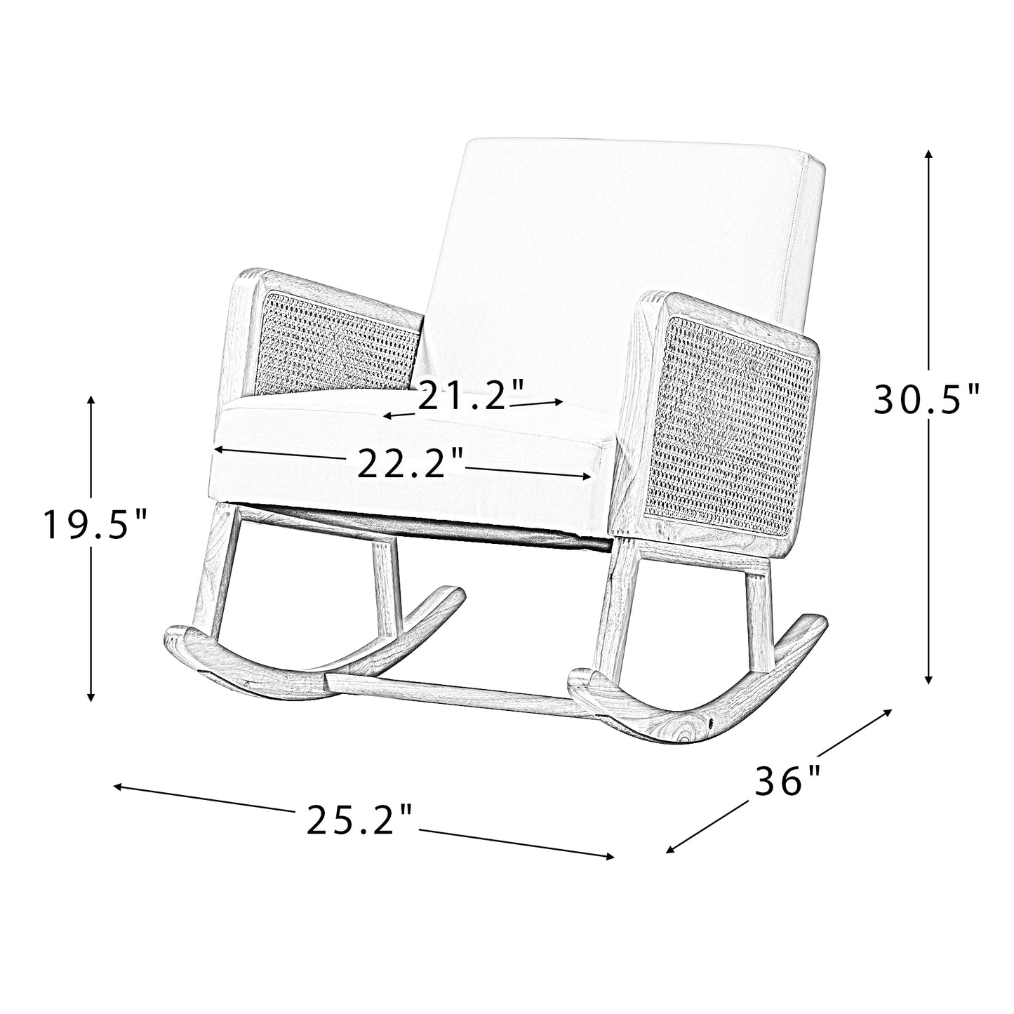 Trachin Rocking Chair with Rattan Arms