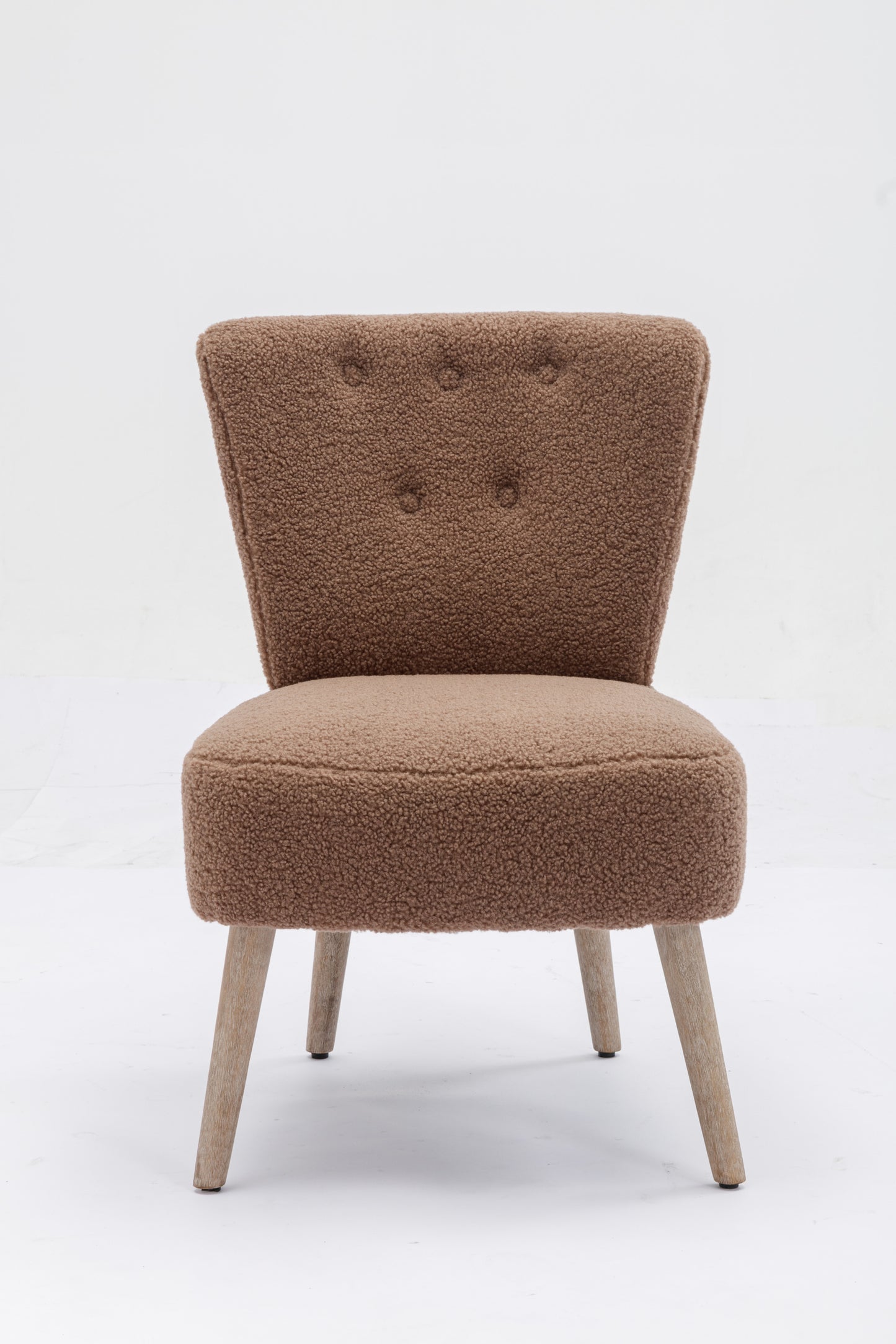 Teddy Fabric Button Accent Slipper Chair