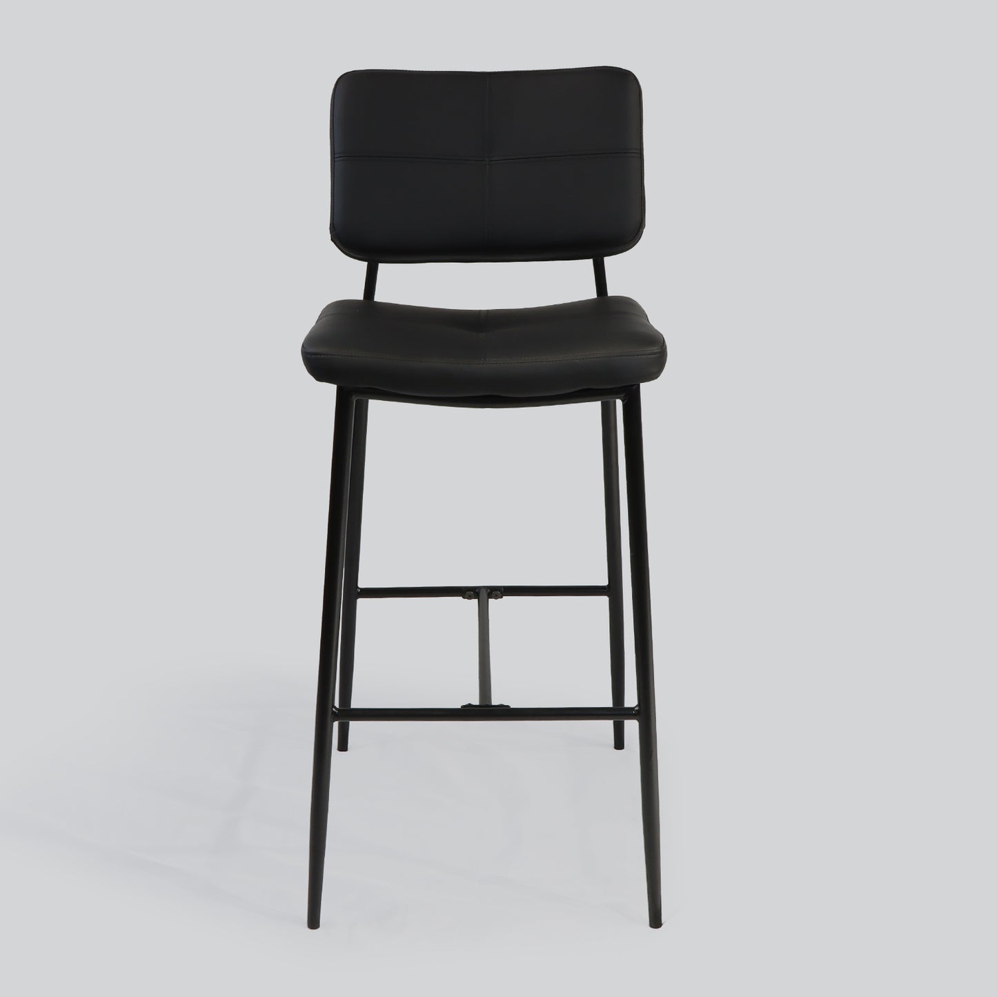 25" Black Hight Back Stool Upholstered Counter Chair Set of 2