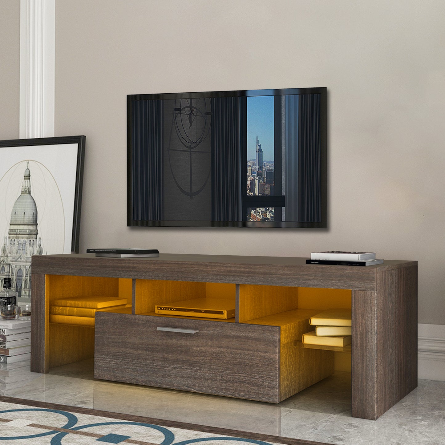 Modern LED Color Changing Light TV Stand