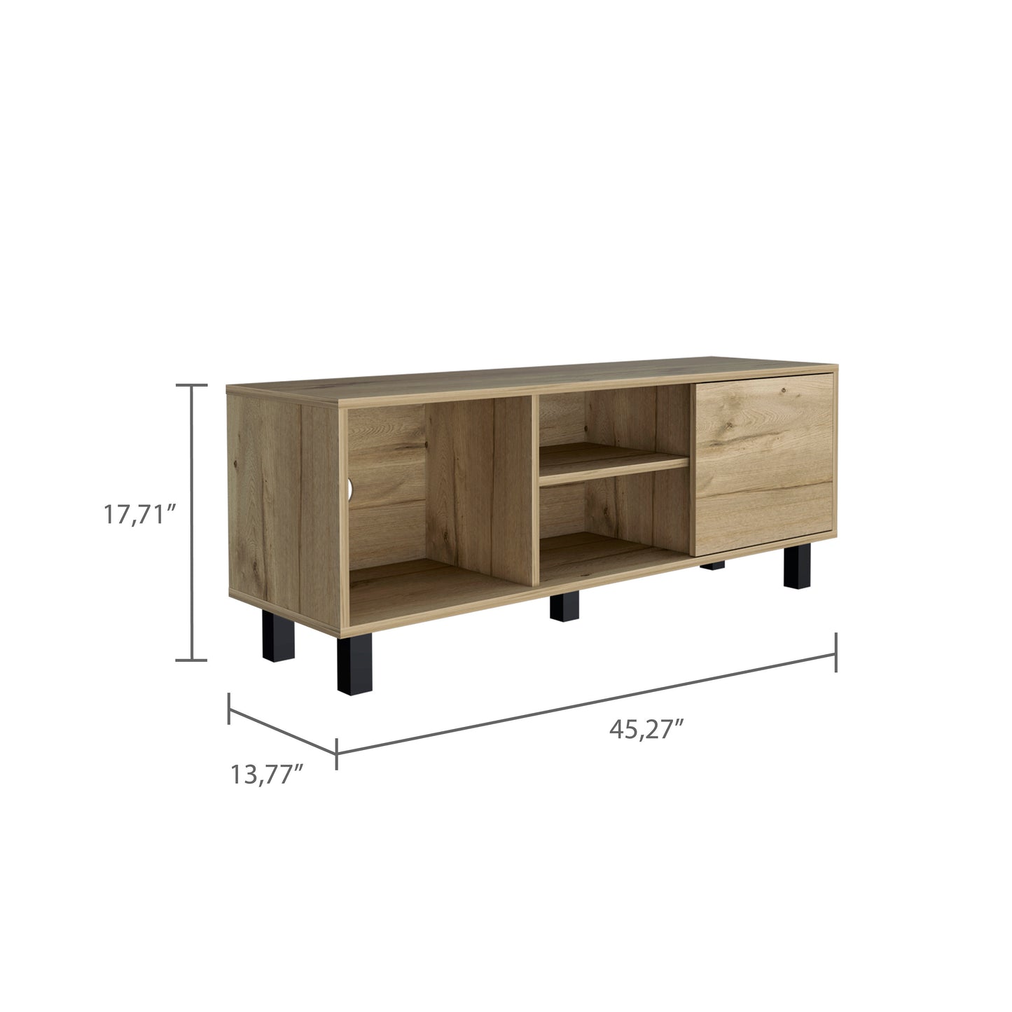 Harrison 3-Shelf Rectangle TV Stand Light Oak