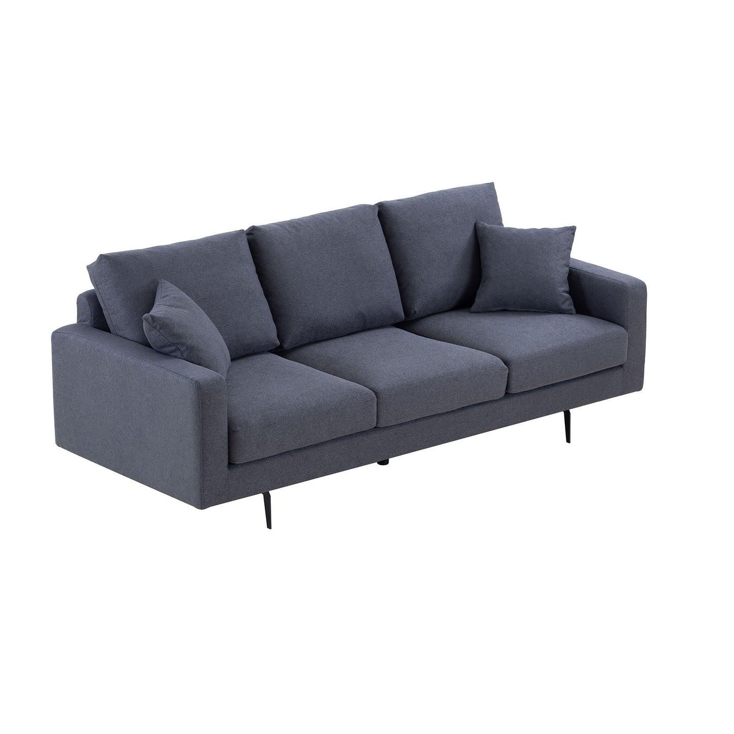 Modern Grey Three-Seat Sofa