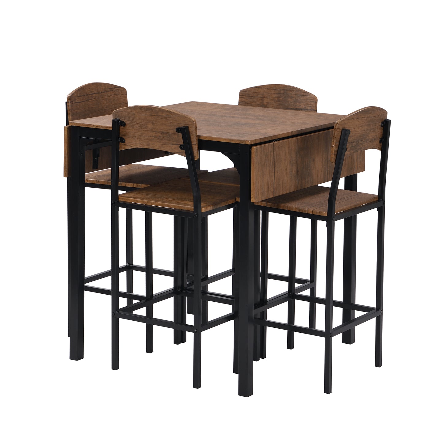 Farmhouse 5-piece Counter Height Drop Leaf Dining Table Set