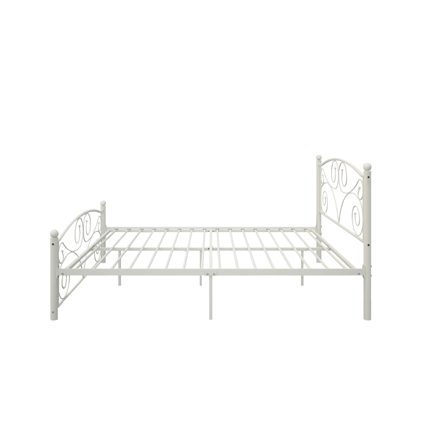 Full Size Unique Flower  Metal Bed Frame with Headboard and Footboard