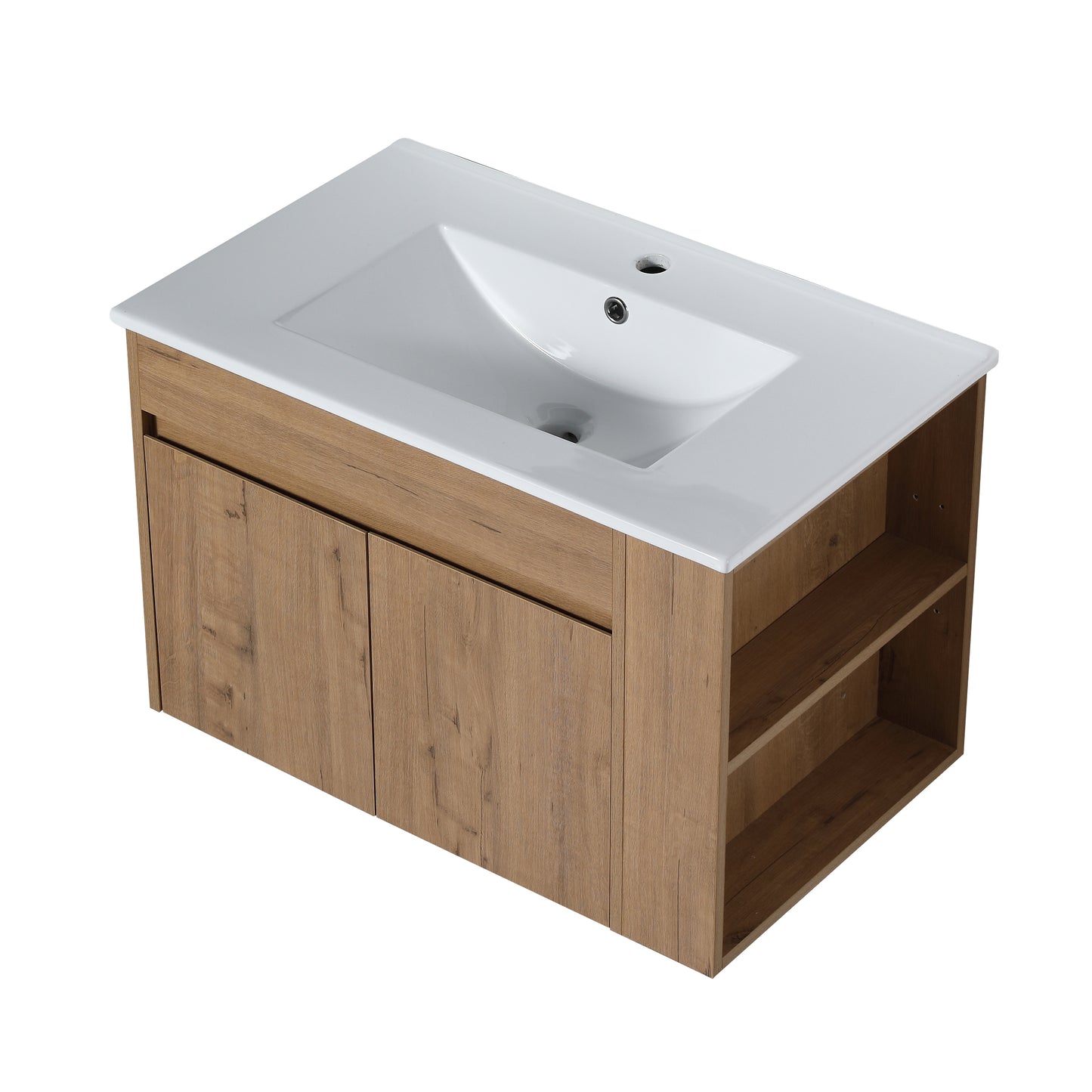 30" Bathroom Vanity With White Ceramic Basin