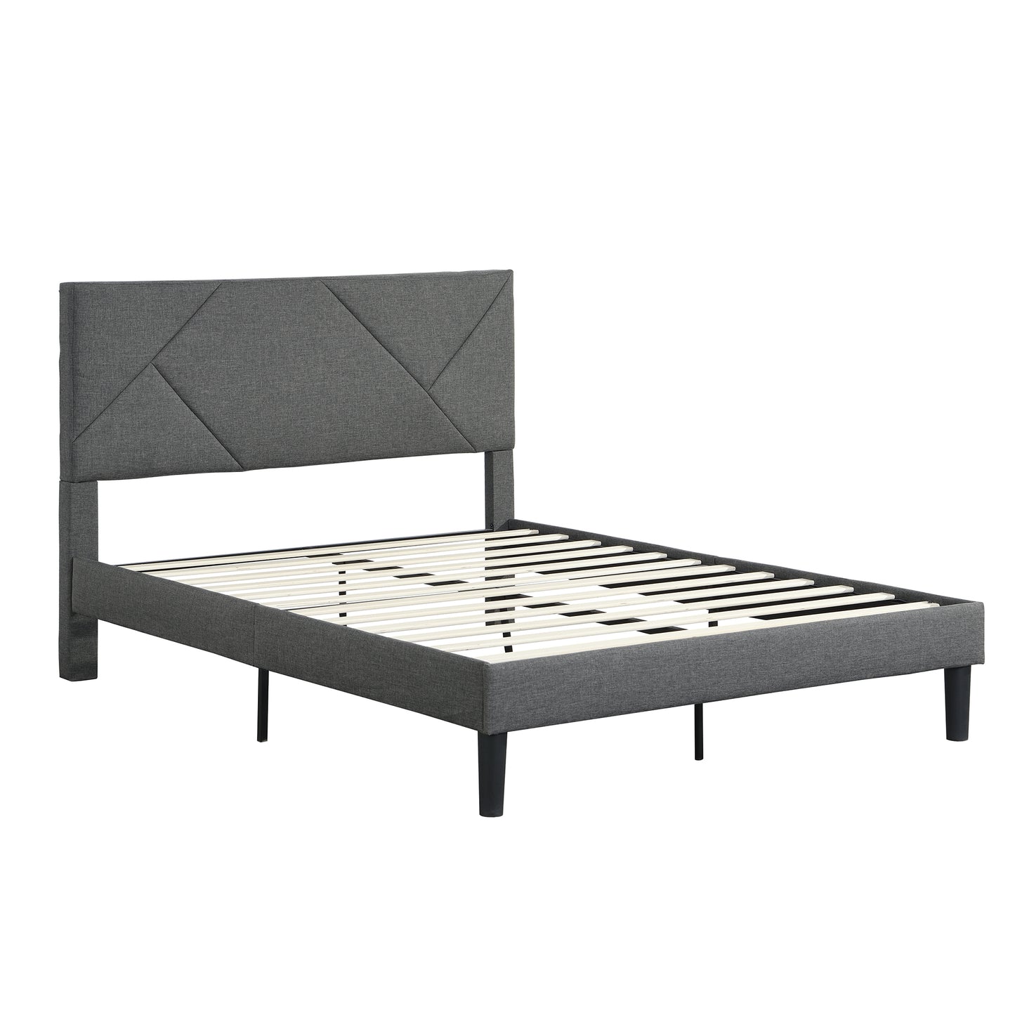 Full Size Upholstered Platform Bed Frame with  Headboard