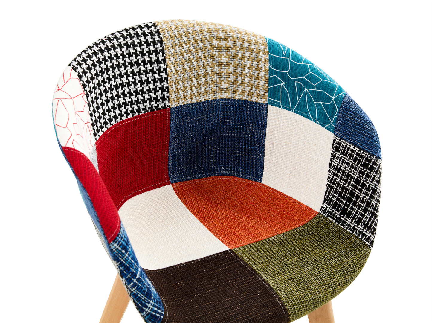 Patchwork Linen Accent Chairs, set of 2
