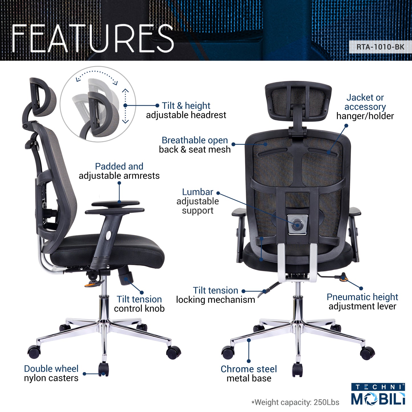 Hanna High Back Executive Mesh Office Chair