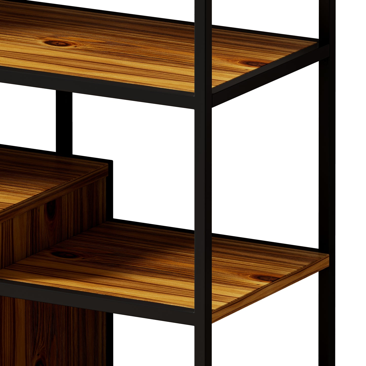 Multipurpose Bookshelf, Fir Wood and Iron