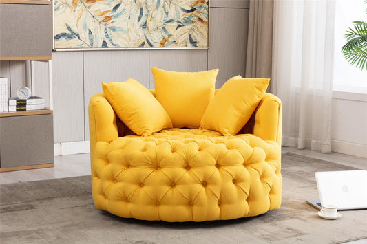 Modern Swivel Accent Chair, yellow