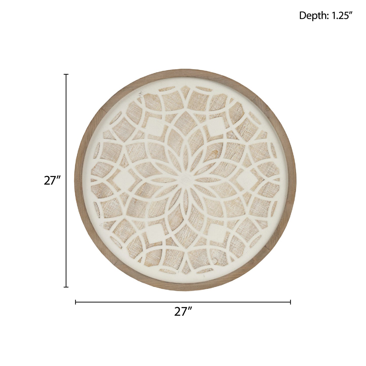 Leah Round Two-tone Medallion Wall Decor