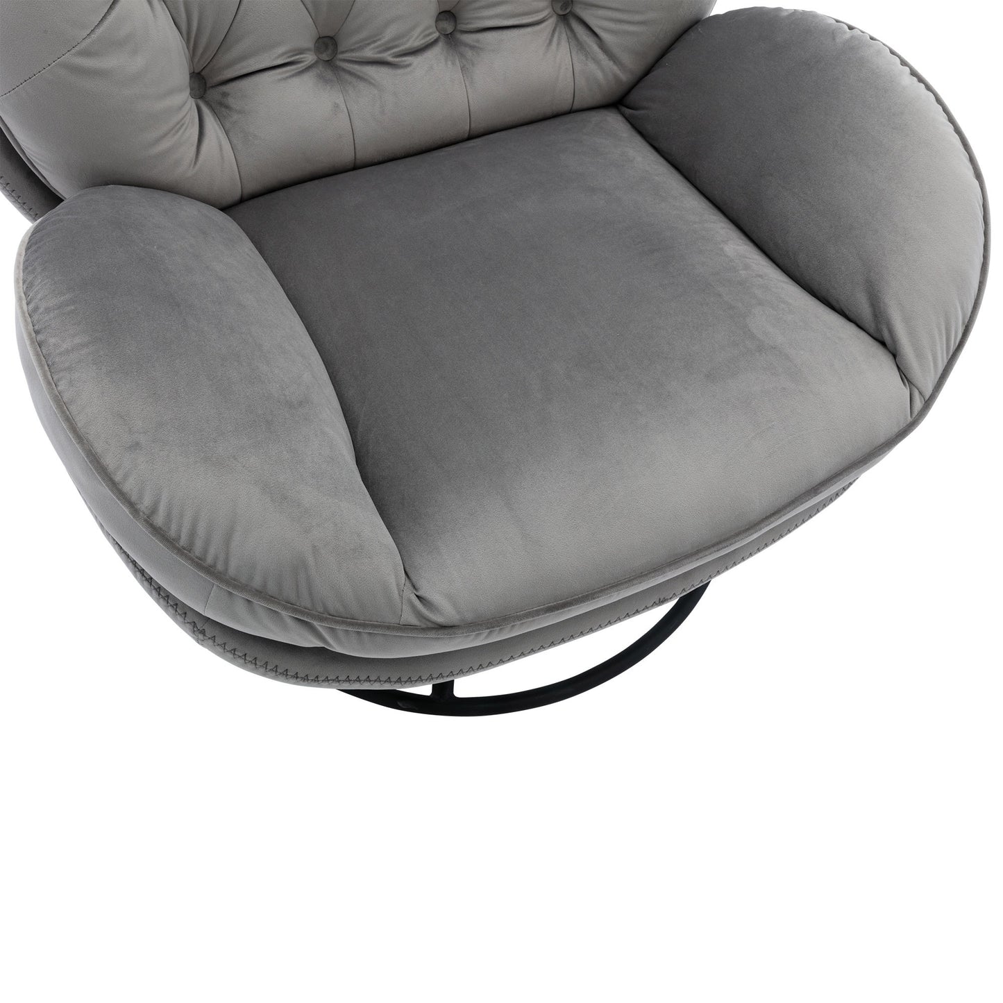 Accent Chair with Ottoman- Grey