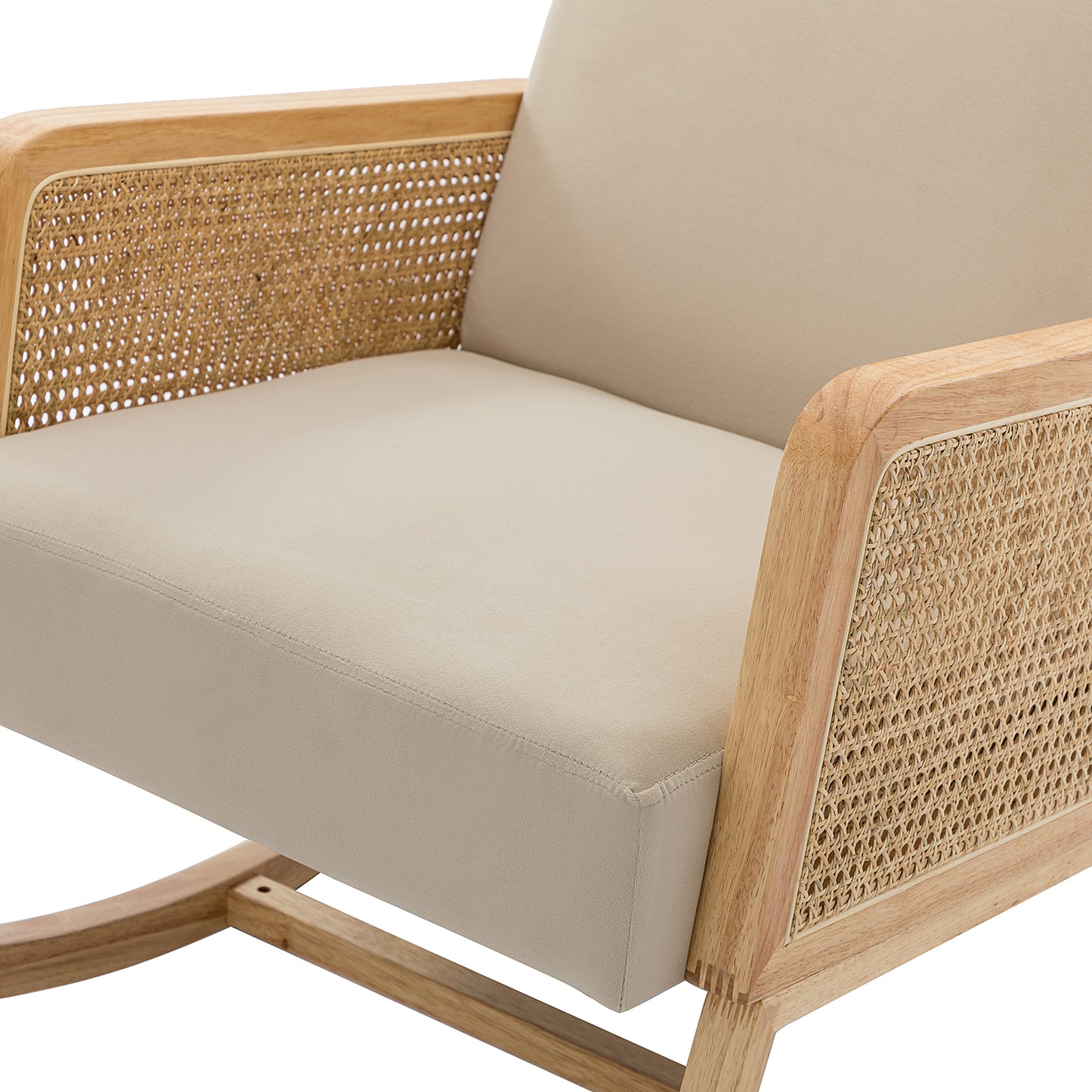 Trachin Rocking Chair with Rattan Arms