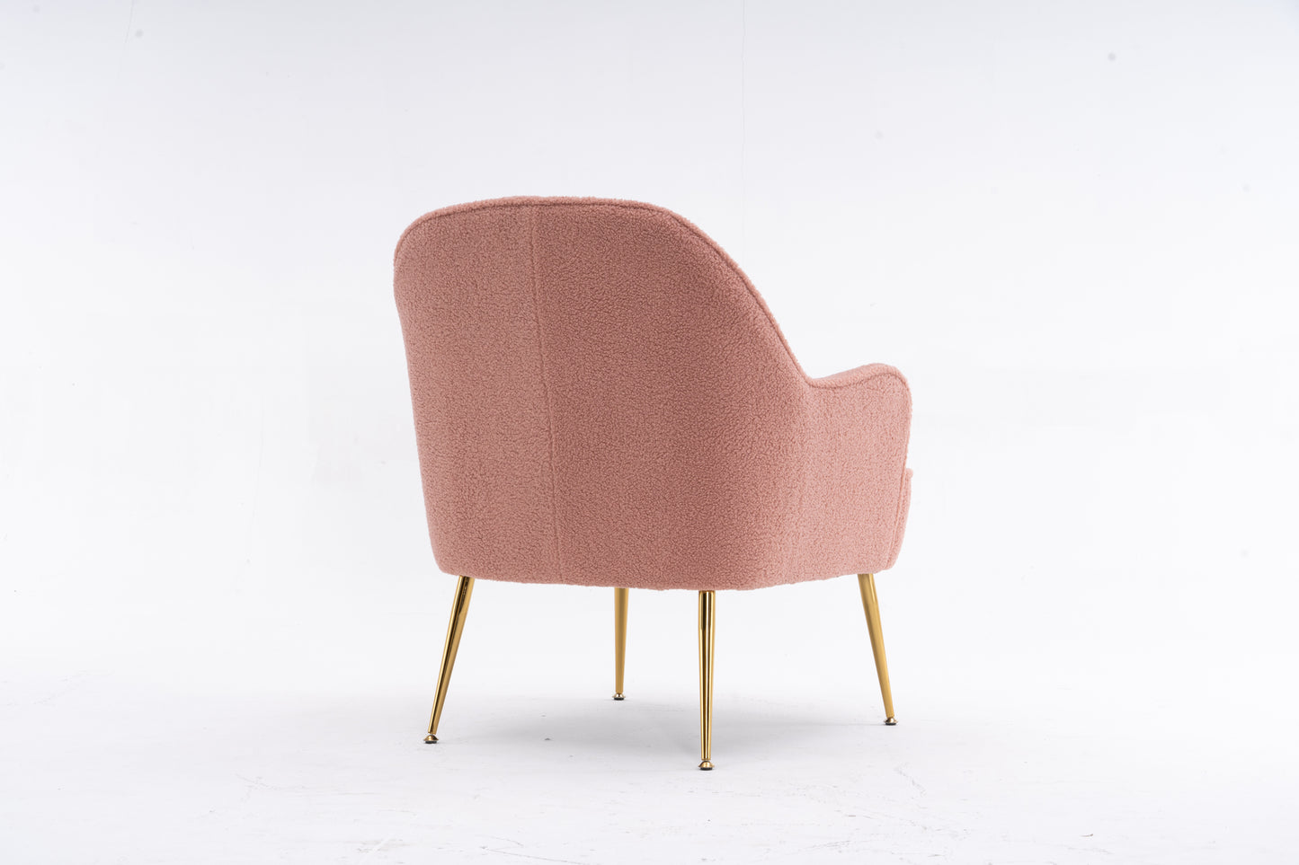 Teddy Fabric Pink Ergonomics Accent Chair