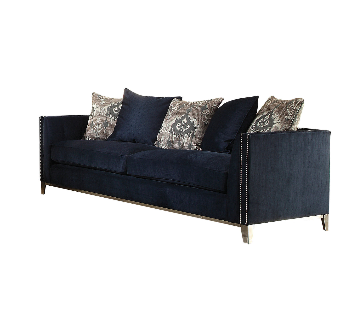 ACME Phaedra Sofa w/5 Pillows in Blue Fabric