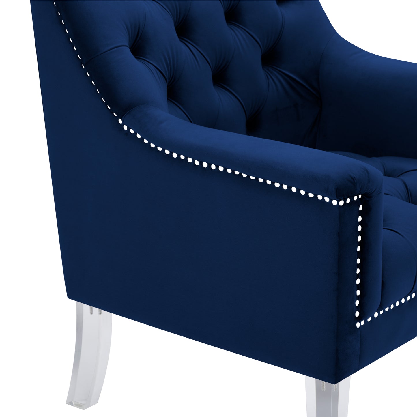 Living Room Velvet Chair -Navy Blue