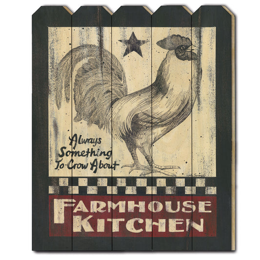 "Farmhouse Kitchen" by Linda Spivey, Printed Wall Art on a Wood Picket Fence