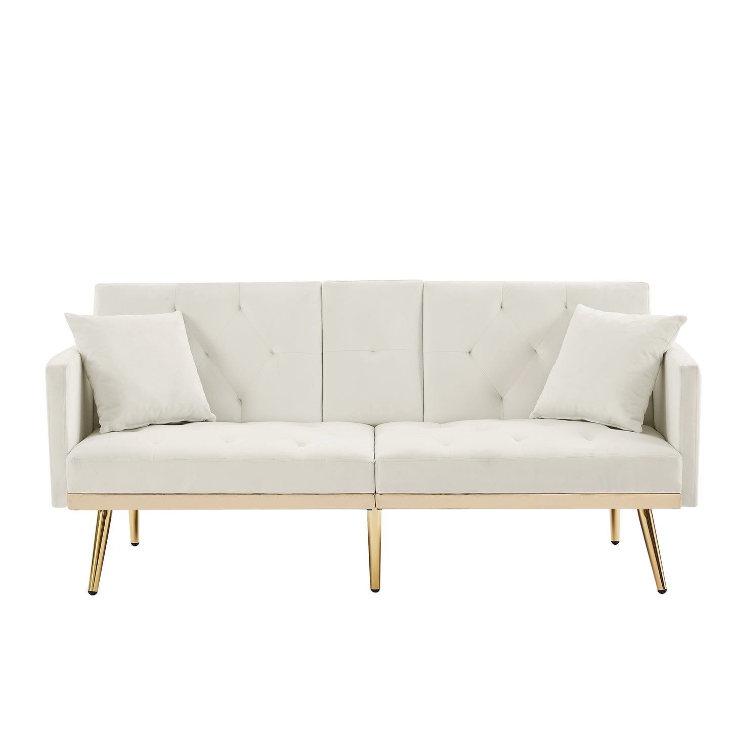 Cream White VELVET SOFA BED