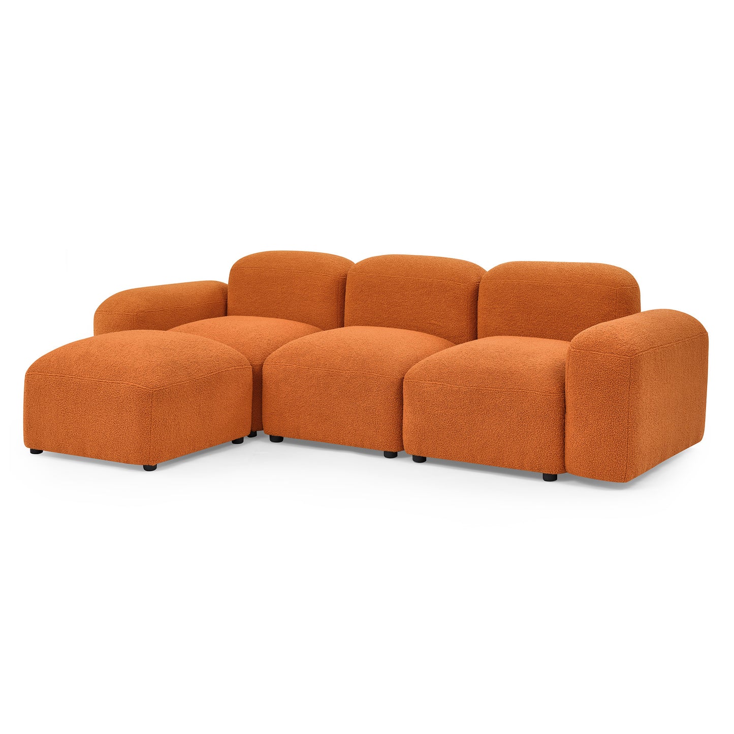 L-Shape Modular Sectional Sofa, Orange.