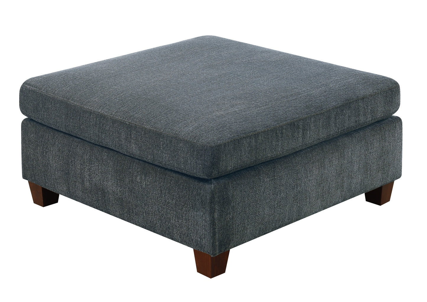Parsley Grey Chenille Fabric Cocktail Ottoman
