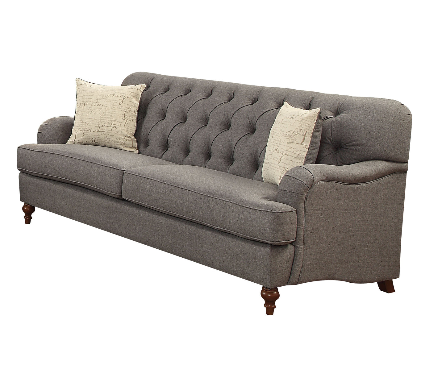 ACME Alianza Sofa w/2 Pillows in Dark Gray Fabric