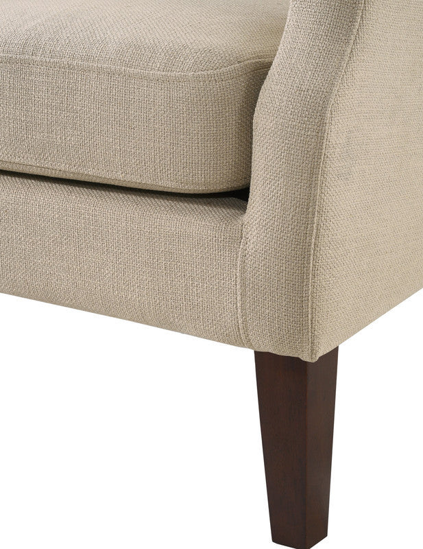 Linen Button Tufted Wingback Chair, Beige