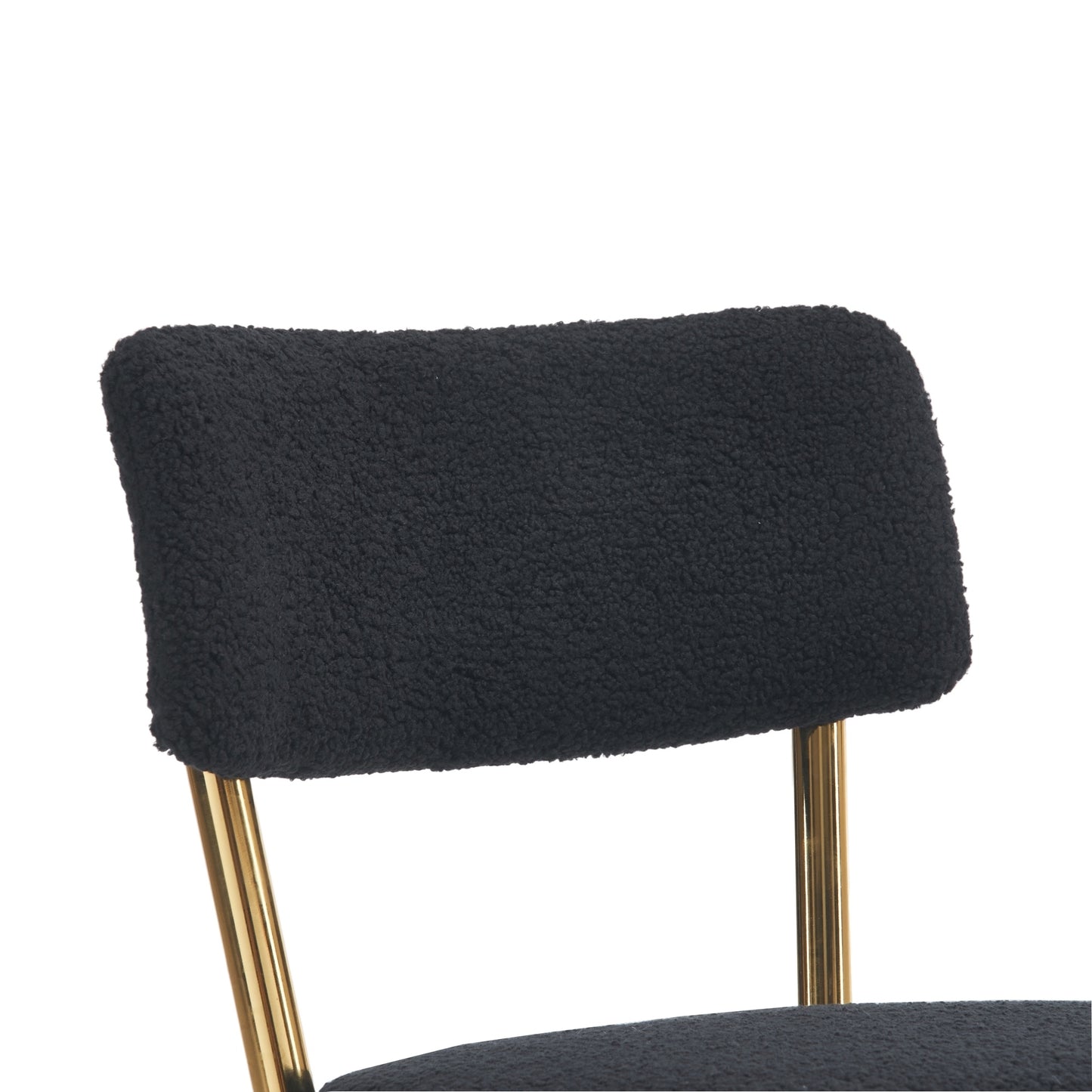 Modern Teddy Fabric Upholstered Bar Stool Set of 2 - Black