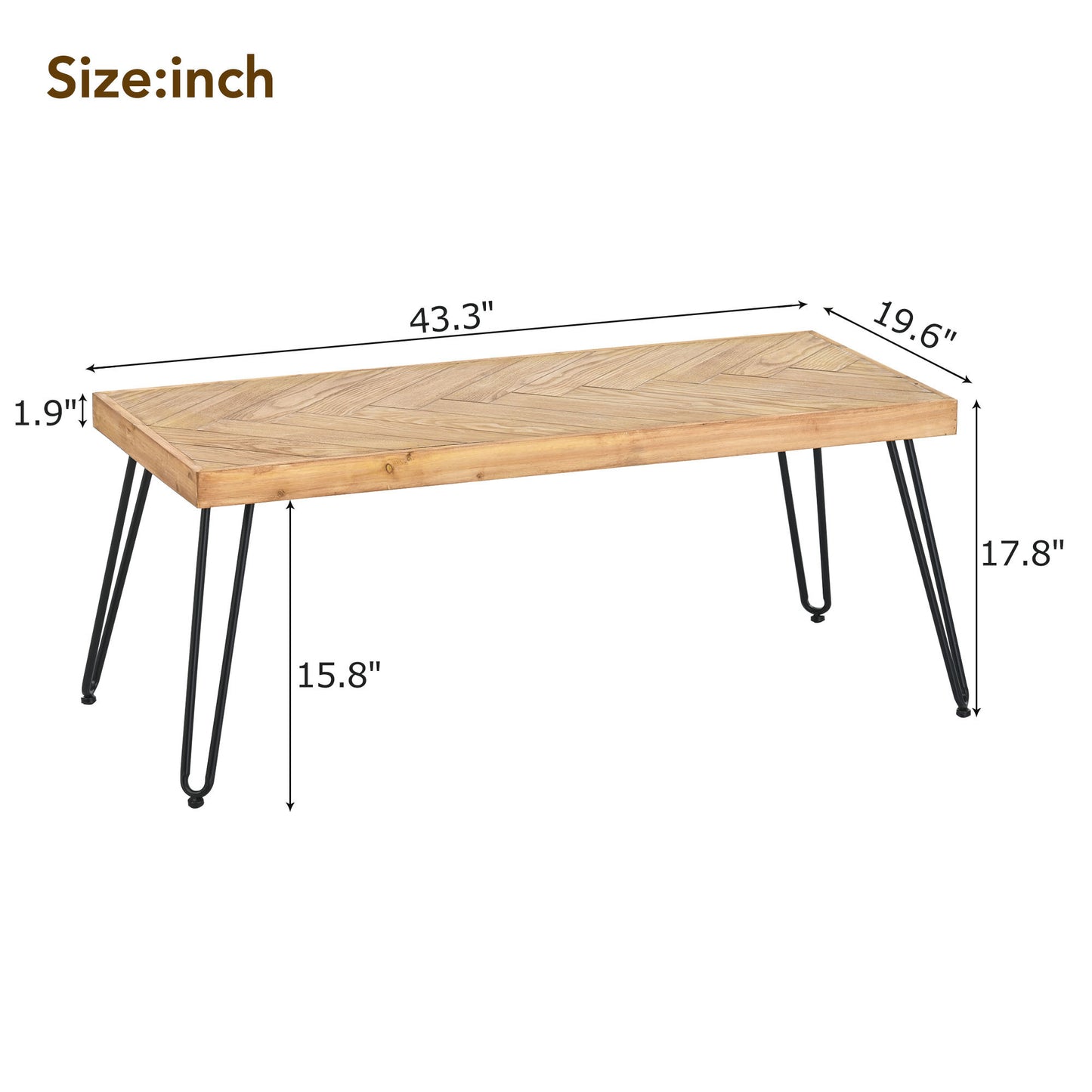 Modern Coffee Table-Ash Wood