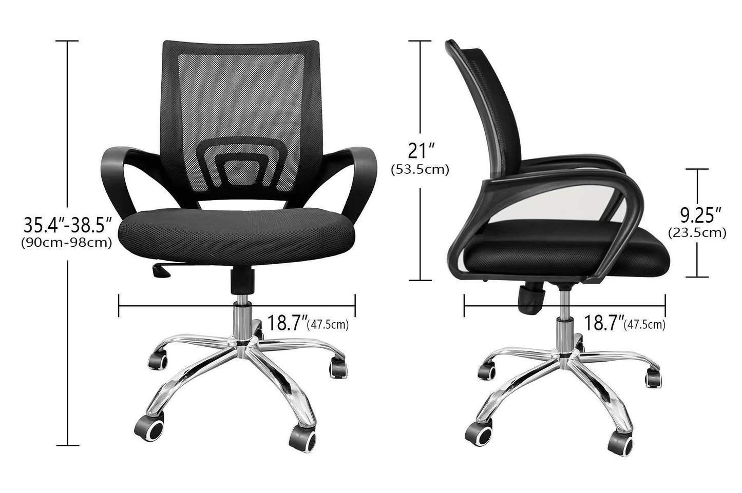 Deluxe Ergonomic Mesh Computer Chair with Wheels and Arms and Lumbar Support