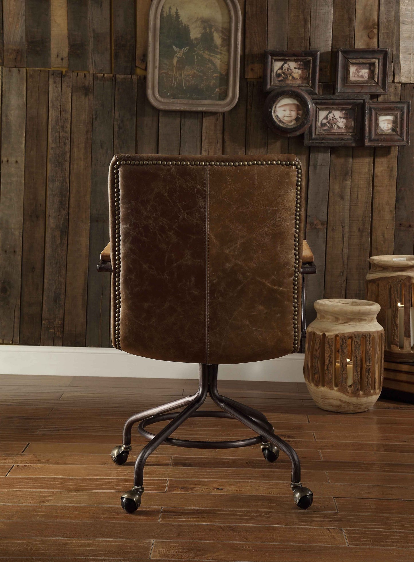 Office Chair in Vintage Whiskey, Top Grain Leather