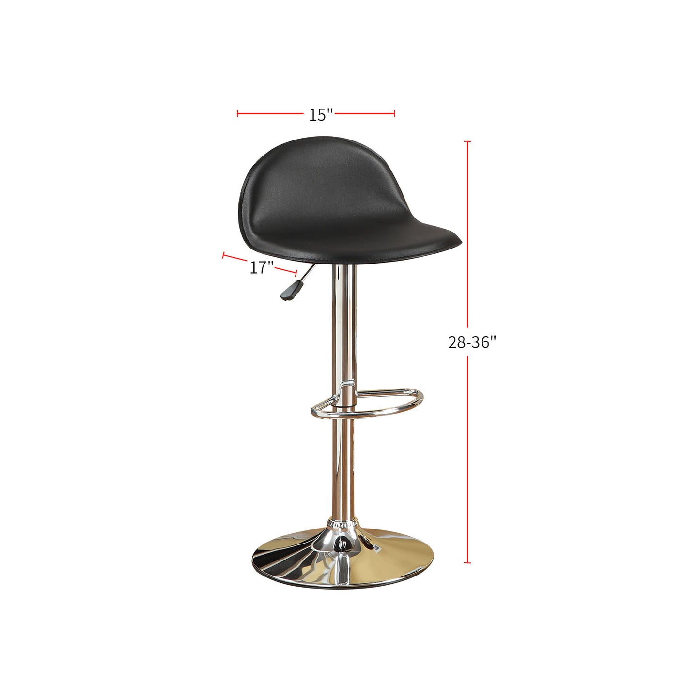 Adjustable Black PU Bar Stools