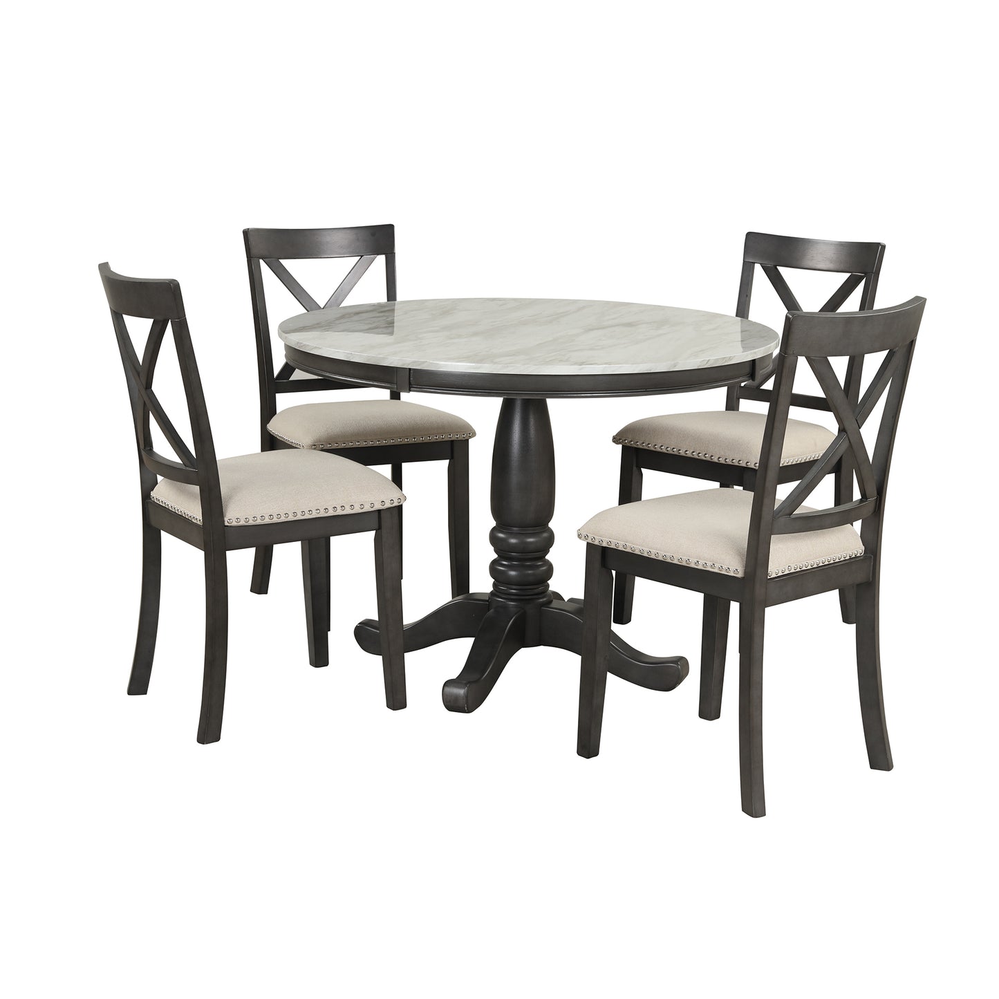 Orisfur 5 Pieces Dining Table and Chairs Set f