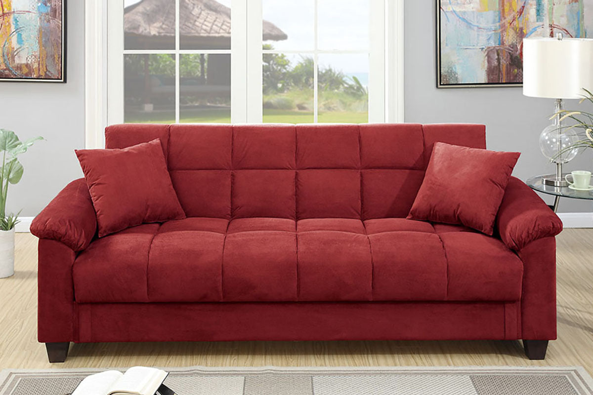 Calley Plush Contemporary Sofa Red