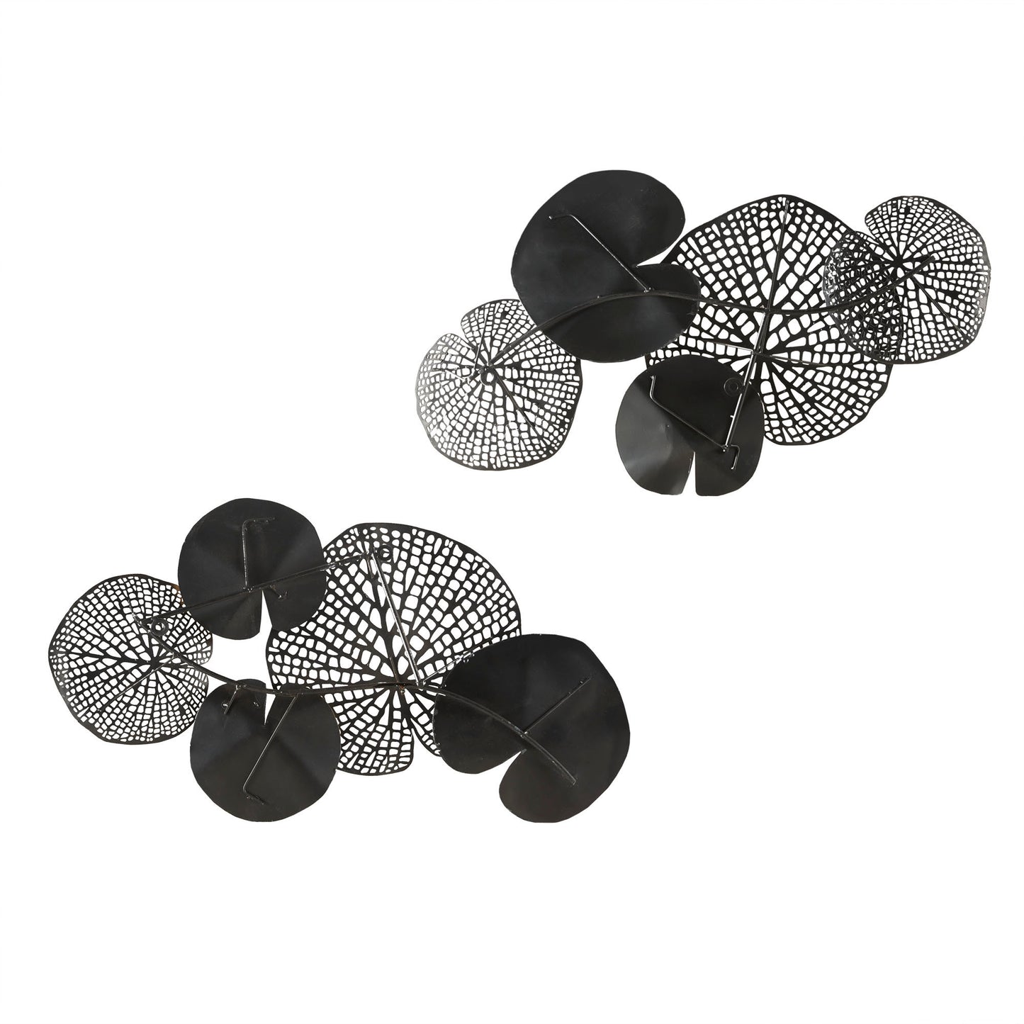 Lenzie Multi-colored Lily Pad Leaves 2-piece Metal Wall Decor Set