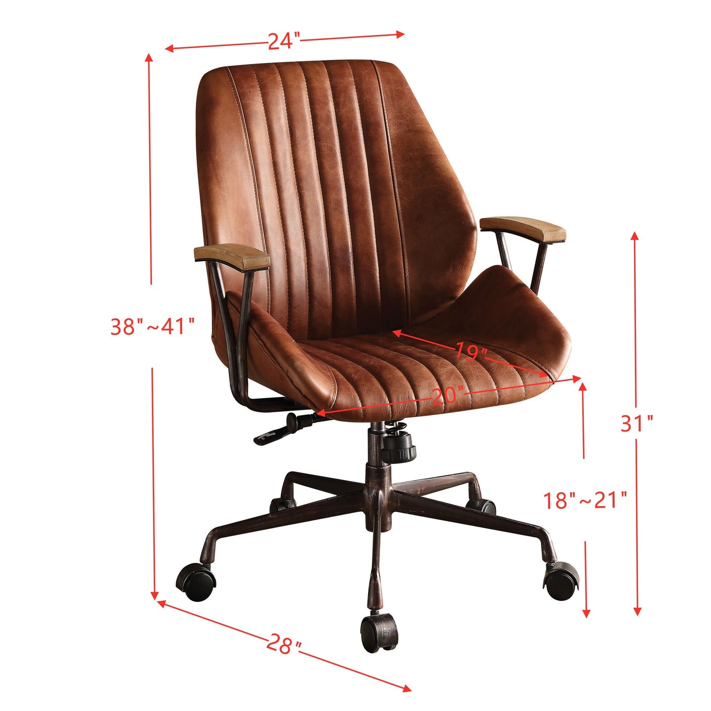 Hamilton Office Chair in Cocoa Top Grain Leather