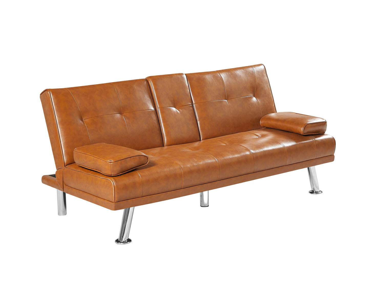 Classic PU Leather Convertible Sofa - Futon