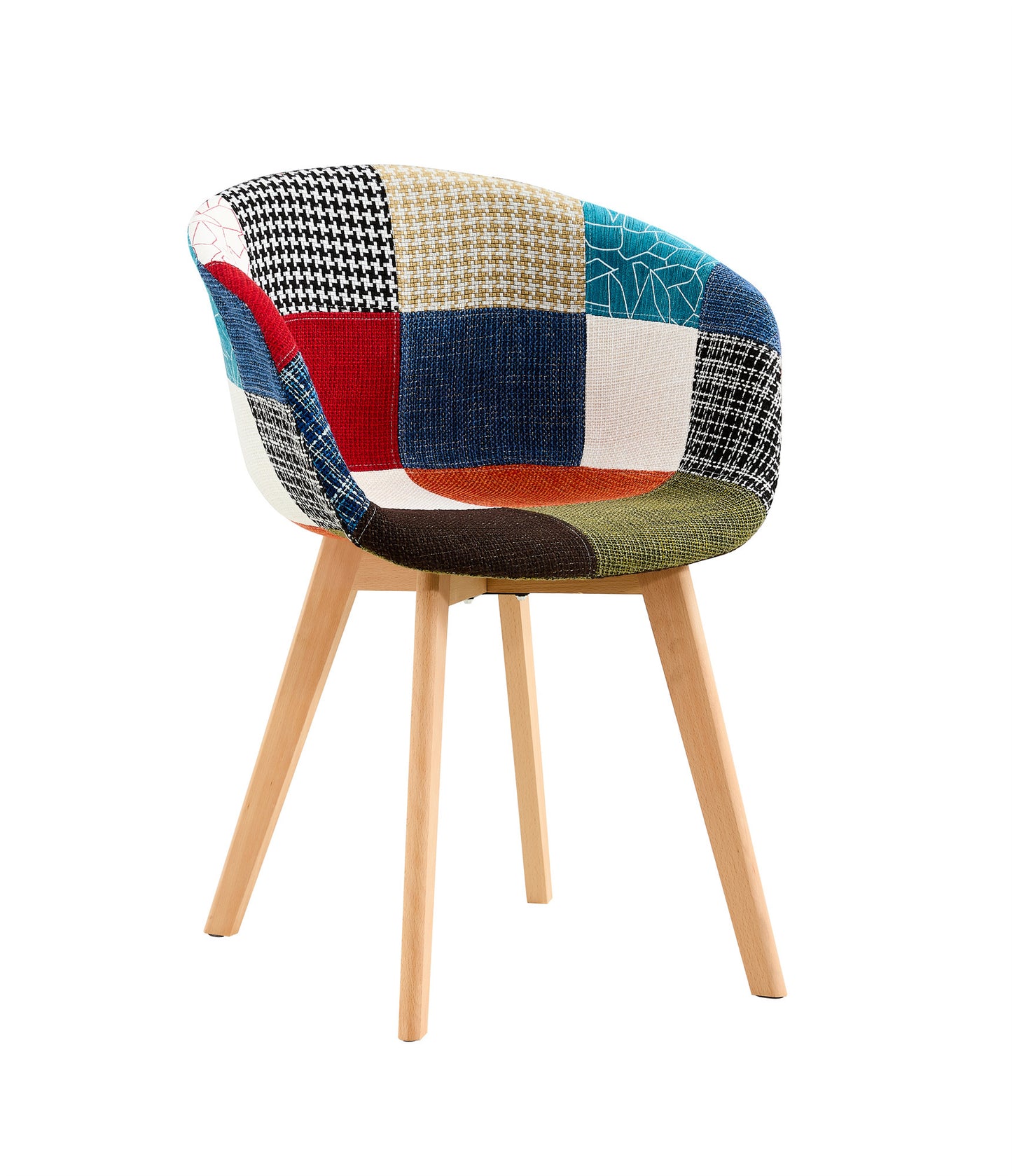 Patchwork Linen Accent Chairs, set of 2