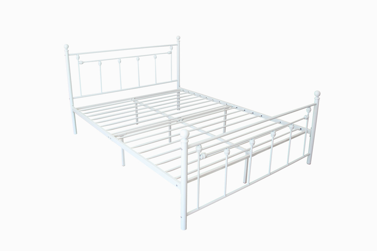 Queen Size Metal Bed Frame-(White)