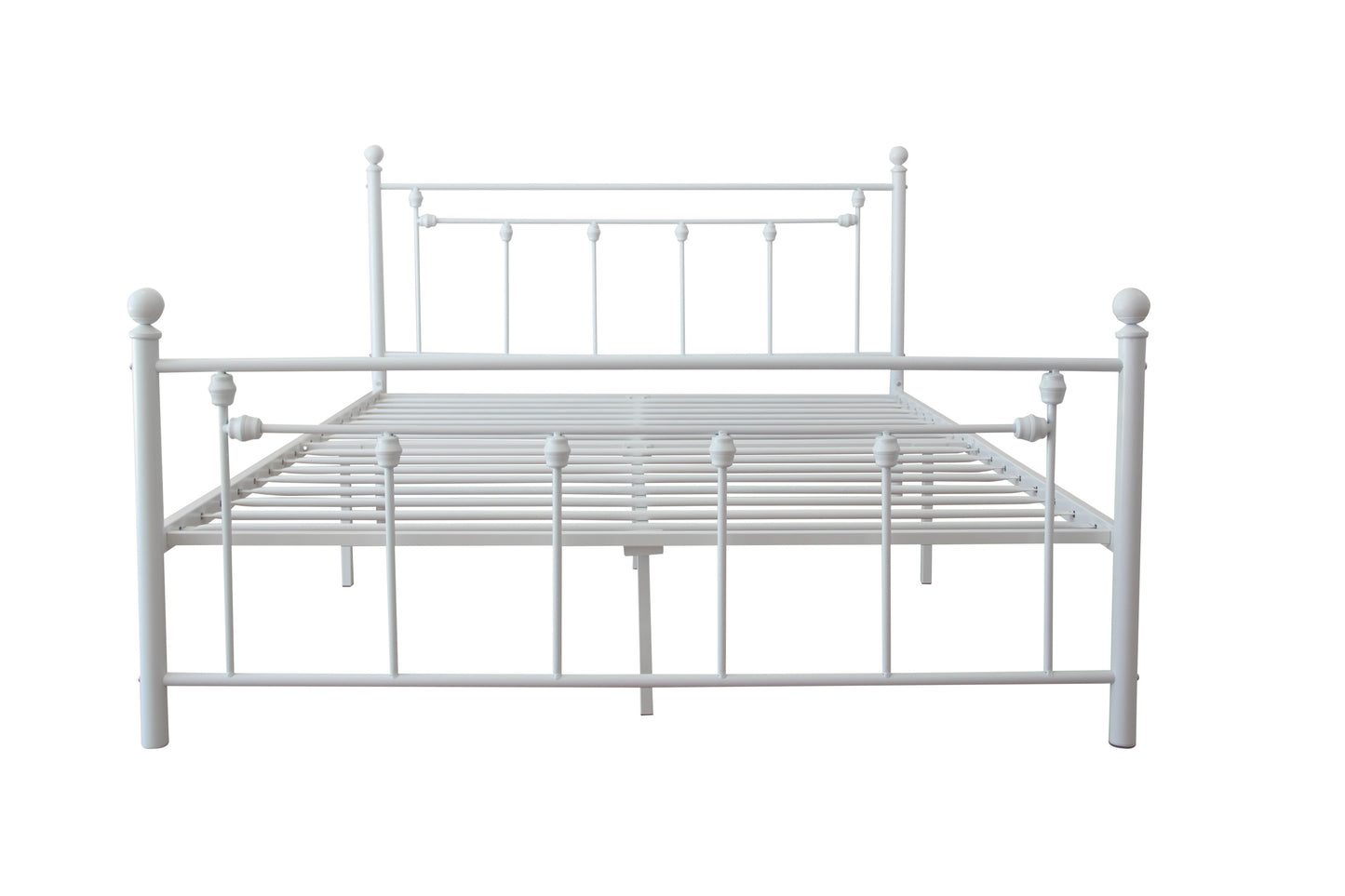 Queen Size Metal Bed Frame-(White)