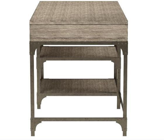 ACME Gorden Desk in Weathered Oak & Antique Silver