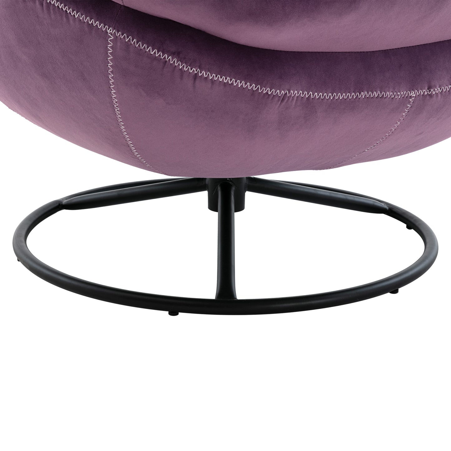 Velvet Swivel Accent Chair with Ottoman, Purple