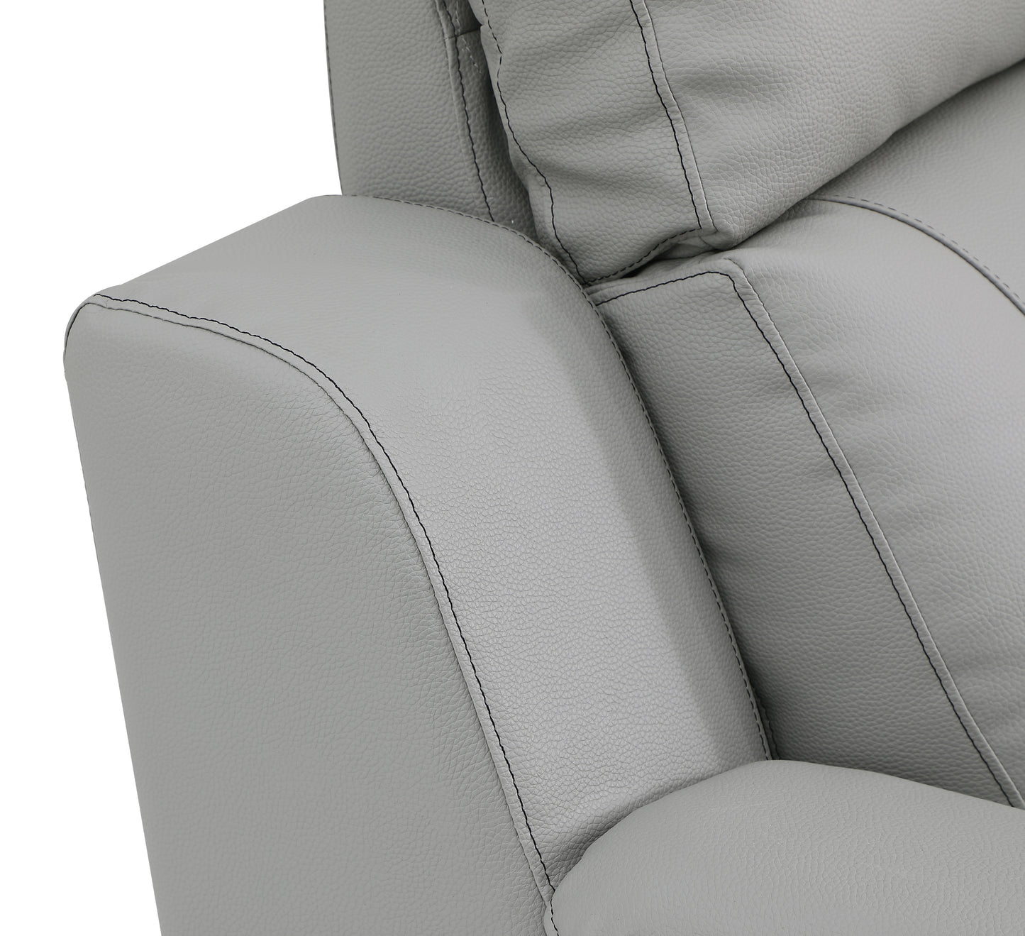 Reclining Leather Chair, Gray