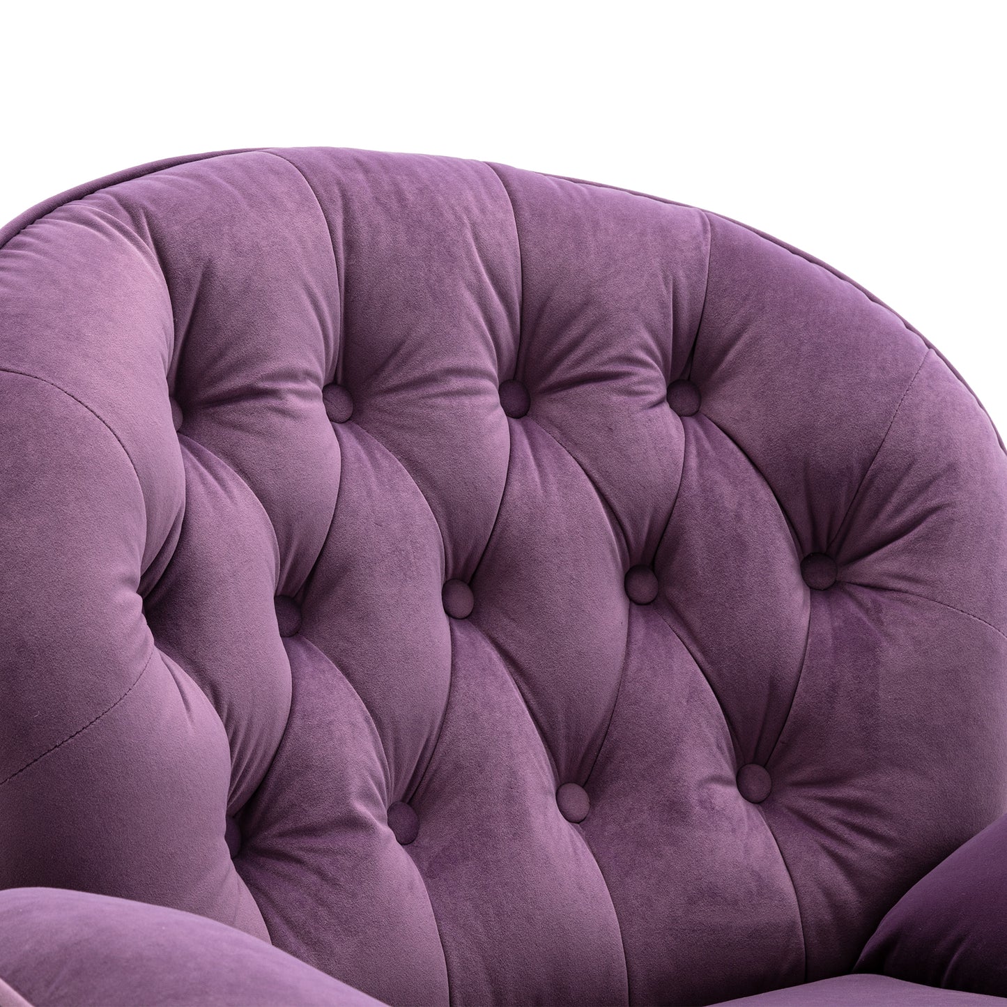 Velvet Swivel Accent Chair with Ottoman, Purple