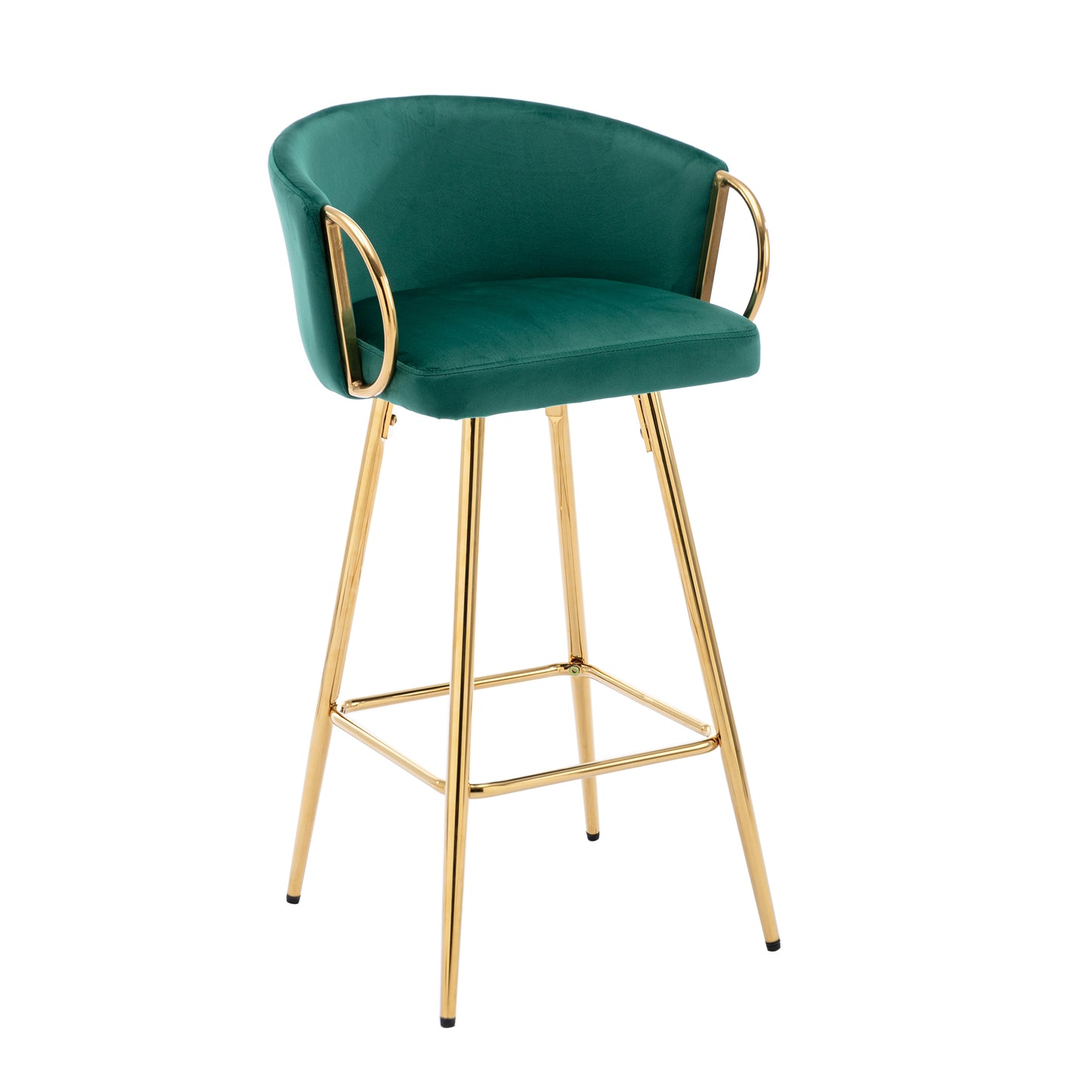 26 Inch Set of 2 Green Bar Stools