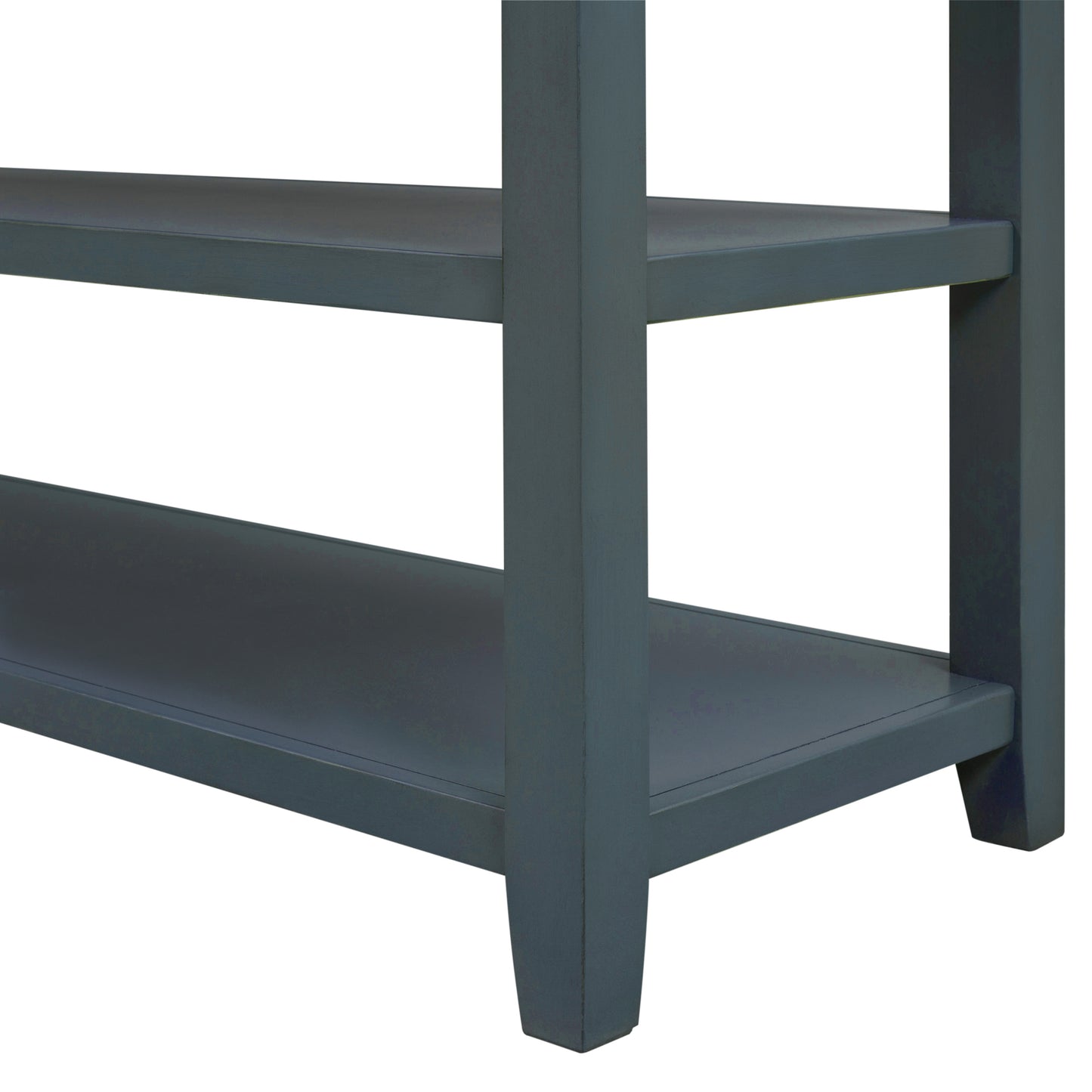 TREXM Retro Design Console Table with Two Open Shelves - Navy