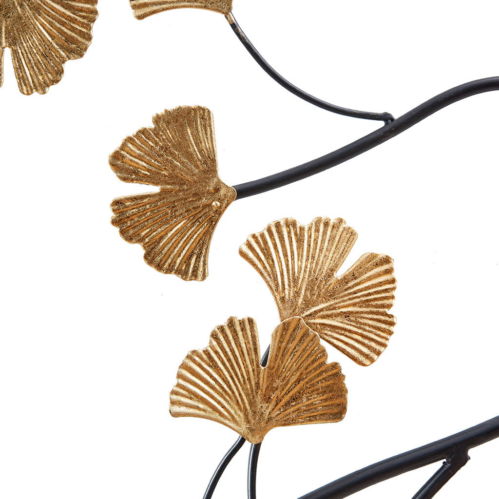 Golden Gingko Leaves 3-piece Metal Wall Decor Set